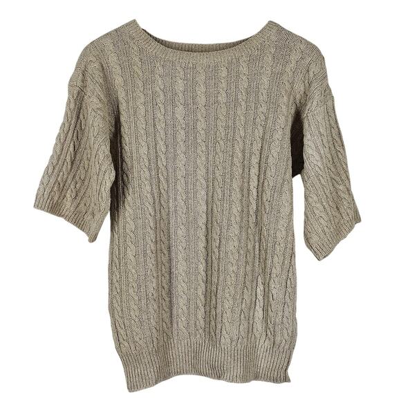 RALPH LAUREN KNIT BEIGE PULLOVER SWEATER – WOMEN'S SIZE S – CABLE TEXTURE - Picture 1 of 9